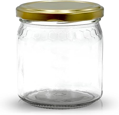 Apoidea Honiggläser 500g Wabendesign mit Deckel